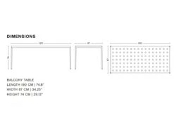 Hay Balcony Table L. 190 -Outdoor Furniture BalconyTableHay190dimensioni