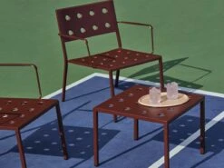 Hay Balcony Lounge Chair -Outdoor Furniture Balcony Lounge Armchair iron redBalcony Low Table L50xW515xH