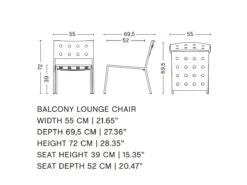 Hay Balcony Lounge Chair -Outdoor Furniture BalconyloungechairHaydimensioni