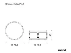 Rotin Pouf -Outdoor Furniture EthimoRotinPouf
