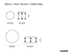 Rotin Coffee Table -Outdoor Furniture EthimoRotinTavolinoCoffeeTable
