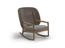 Kay Outdoor Rocking Chair High Back - Brindle / Fife Canvas Grey