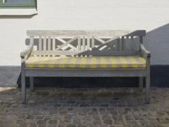 Skagerak Drachmann Bench 165 33 Skagerak Drachmann Bench 165 -Outdoor Furniture S10405101960224DrachmannBench165andCushionLemonSandstripesM