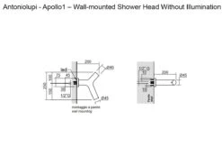 Apollo1 Wall-mounted Shower Head Without Illumination -Outdoor Furniture apollo1 scheda dimensioni