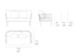 Arp Sofa - Outdoor -Outdoor Furniture arpsofadiabladimensions