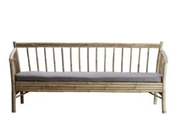 Bamboo Lounge Couch With Cushion - 190 Cm
