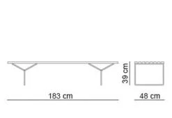 Bertoia Outdoor Teak Bench -Outdoor Furniture bertoia panca strutt size knoll