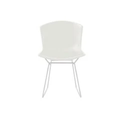 Bertoia Outdoor Plastic Chair - White Frame/Shell - Sea Green Cushion