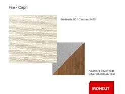 Capri Umbrella 350x350 S01 Canvas - Base Teak/Silver -Outdoor Furniture capri umbrella texture teak canvas fim