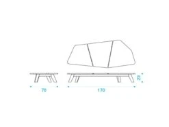 Rafael Coffee Table 70x170 -Outdoor Furniture coffe 170 tek