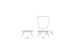 Rafael Coffee Table 68x70 -Outdoor Furniture coffe 68 tek