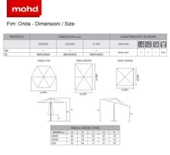 Onda Umbrella -Outdoor Furniture dimensioni 1 14