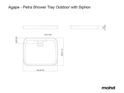 Petra Shower Tray Outdoor With Siphon -Outdoor Furniture dimensionisiphonnnnnnn
