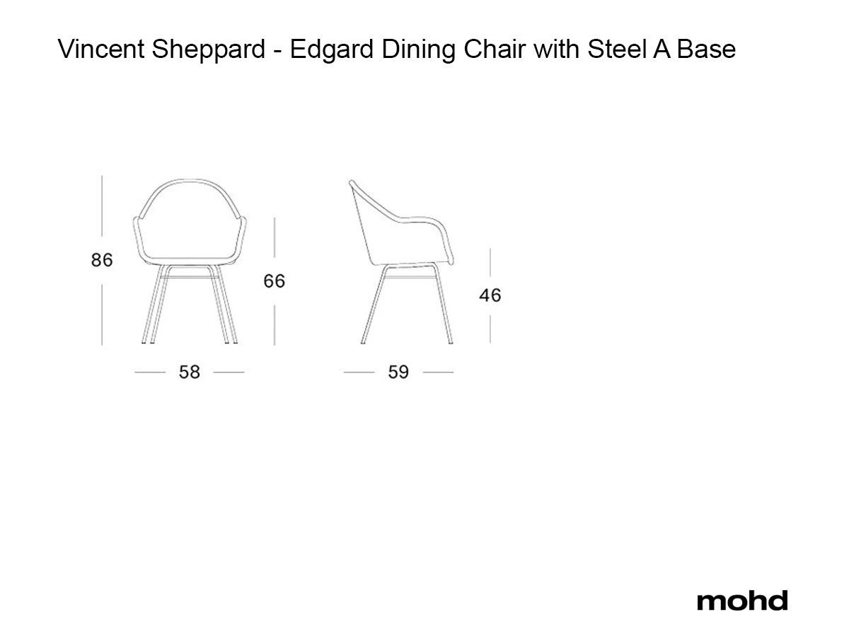 Edgard Dining Chair With Steel A Base 9 Edgard Dining Chair With Steel A Base - Image 7