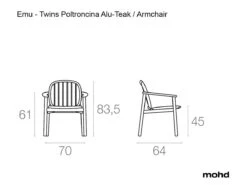 EMU Twins Armchair Alu-Teak -Outdoor Furniture emutwins alu teak armchair