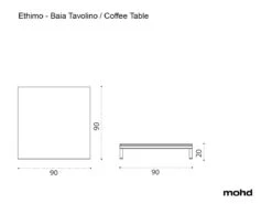 Baia Coffee Table - L. 90 Cm -Outdoor Furniture ethimo baia coffee table 90