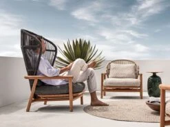 Fern High Back Lounge Chair - Dune Raven / Wave Quarry