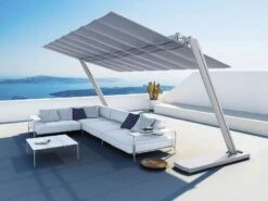 Flexy Zen Sliding Awning - Cenere Microforated Fabric -Outdoor Furniture flexy zen ombrellone fim