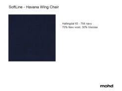 Havana Wing Chair - Hallingdal 65 Colore 764 Navy - Base Black -Outdoor Furniture havana wing chair tess hallingdal 65 col 764 navy base black softline