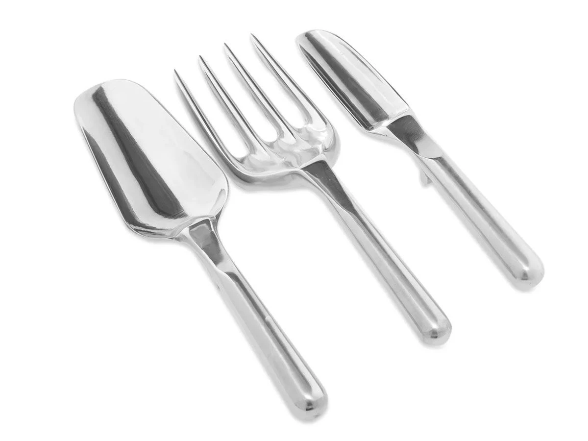 Hay Garden Tool - Set Of Three / Silver 3 Hay Garden Tool - Set Of Three / Silver