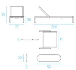 EMU Shine Sunbed -Outdoor Furniture immagine tecnica 1 49