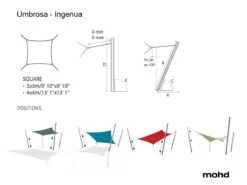 Ingenua Square Shade Sail - Poles Mounting -Outdoor Furniture ingenua umbrella 1 outdoor umbrosa