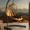 Kida Hanging Lounge Chair With Base -Outdoor Furniture kida 3 hanging lounge chair dedon