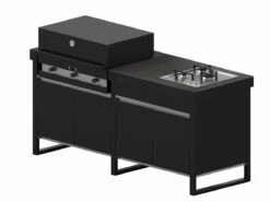 Làres Gres Outdoor Kitchen - 2 Modules With Barbecue And Hob