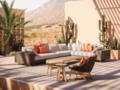 Mbrace Club Armchair - 115 Pepper / Seat Cushion 661 Twist Sand -Outdoor Furniture mbracededon1