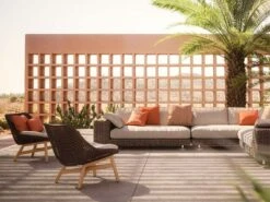 Mbrace Club Armchair - 115 Pepper / Seat Cushion 661 Twist Sand -Outdoor Furniture mbracededon4