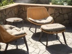 Mbrace Club Armchair - 115 Pepper / Seat Cushion 661 Twist Sand -Outdoor Furniture mbracefootstooldedon 2
