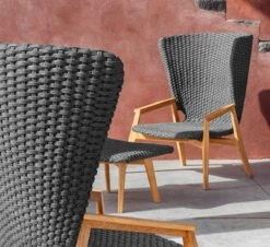 Knit Lounge High Back Armchair 7 Knit Lounge High Back Armchair -Outdoor Furniture poltrona lounge high backrest