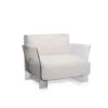 Kartell Pop Outdoor Armchair - Sunbrella Fabric/Clear Frame 1 Kartell Pop Outdoor Armchair - Sunbrella Fabric/Clear Frame -Outdoor Furniture pop bianco