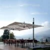 Rodi Umbrella 300x300 Natural - Base Graphite -Outdoor Furniture rodi ombrellone bianco ambiente fim 2 1