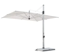 Rodi Umbrella 350x350 White Micro-mesh Fabric - White Base -Outdoor Furniture rodi ombrellone bianco fim 1