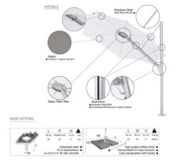 Spectra Square Umbrella 300x300 Natural 9 Spectra Square Umbrella 300x300 Natural -Outdoor Furniture spoectra quadrata in avanti info umbrosa 1