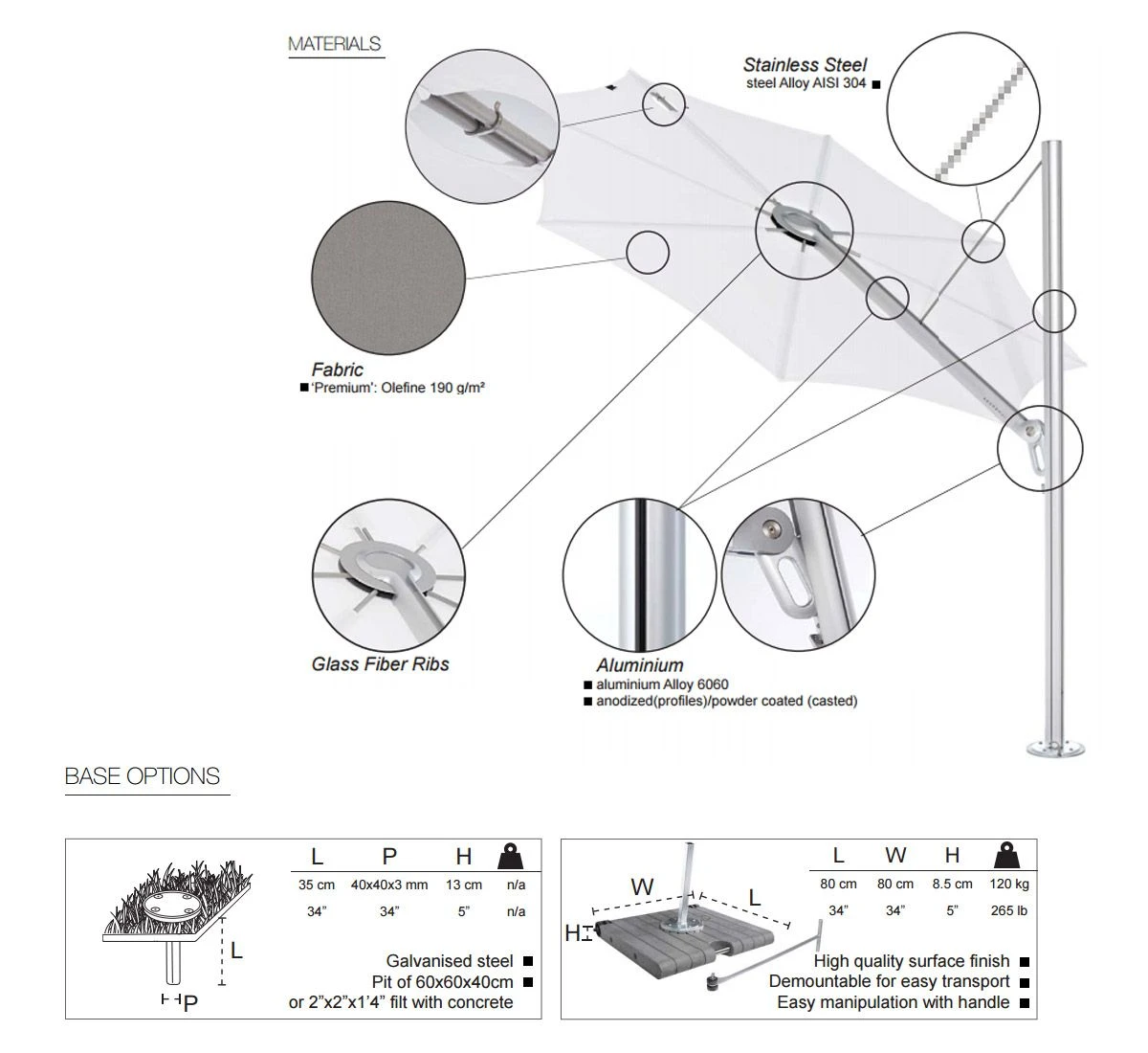 Spectra Square Umbrella 300x300 Natural 5 Spectra Square Umbrella 300x300 Natural - Image 3